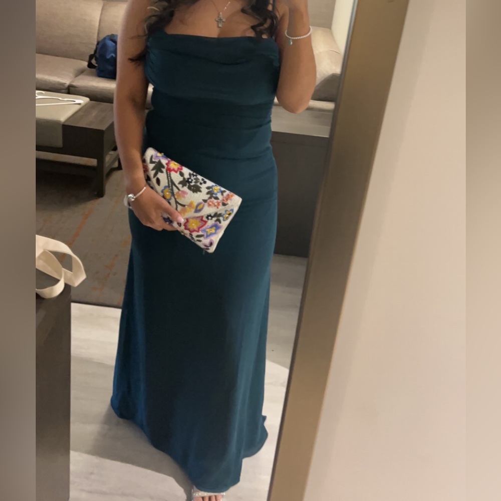 Lulu’s Emerald Green Cowl Neck Dress